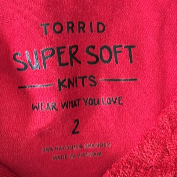 NWT Torrid Red choker‎ lace babydoll top  Sleeveless Lace  torrid size 2 18 / 20 - Picture 7 of 9